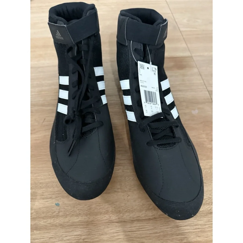 Adidas‎ HVC 2 Wrestling Shoes Black White Mens Size 16 AQ3325 New